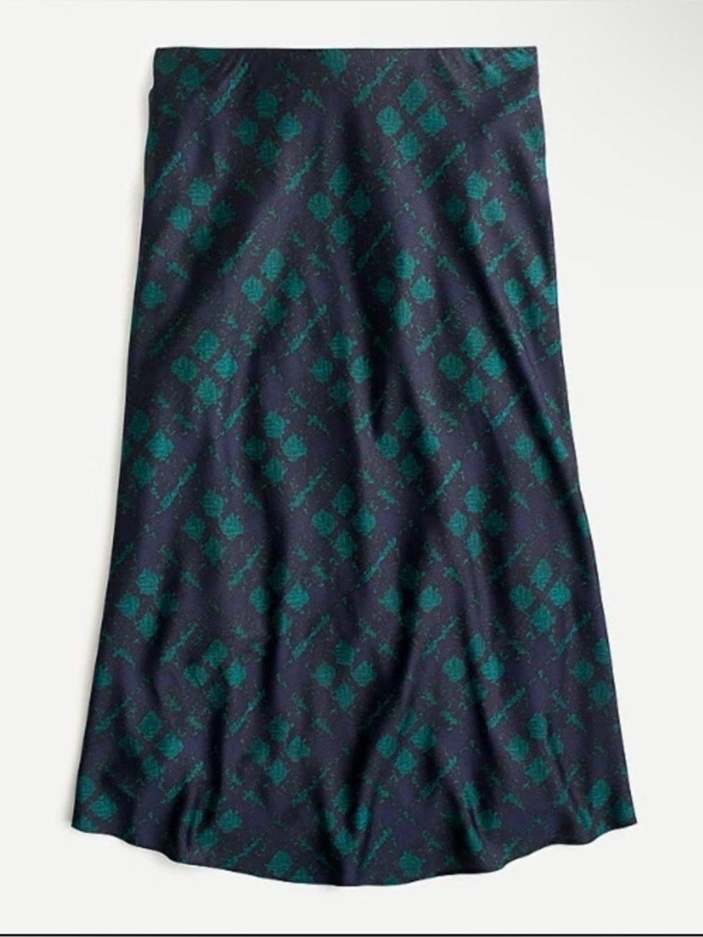 J. Crew Pull-On Slip Skirt in Black Watch Tartan